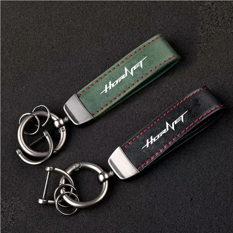 1PCS Motorcycle Metal PU Leather Motorcycle Keychain Ring Accessories For HONDA CB250 Hornet CB750 CB600F CB 750 Accessories
