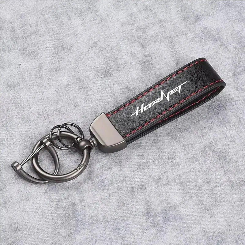 1PCS Motorcycle Metal PU Leather Motorcycle Keychain Ring Accessories For HONDA CB250 Hornet CB750 CB600F CB 750 Accessories