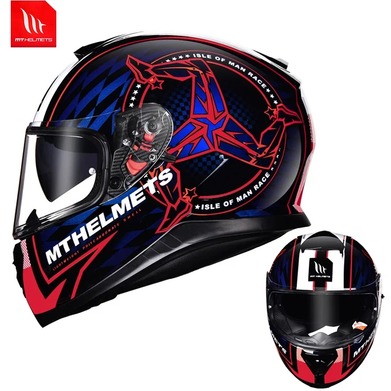 MT Thunder 3 SV Motorcycle Full Face Helmets Men Women Street Racing Safety Protection ECE DOT Approved Dual Lens Helmets