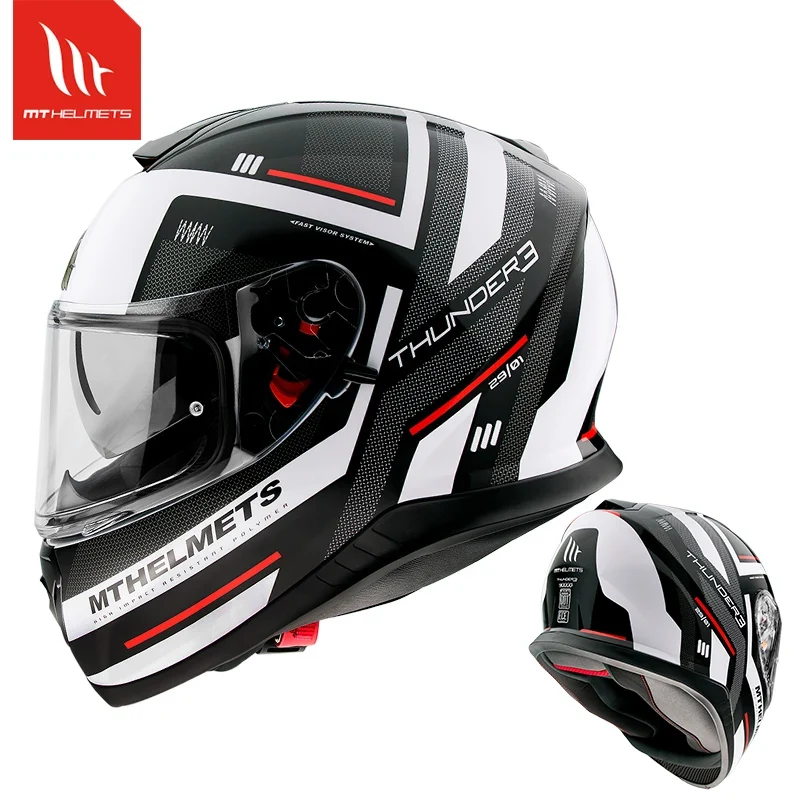 MT Thunder 3 SV Motorcycle Full Face Helmets Men Women Street Racing Safety Protection ECE DOT Approved Dual Lens Helmets