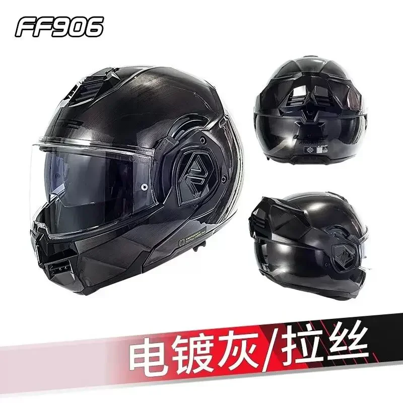 LS2 FF906 Advant Flip Up Full Face Helmets Motorcycle Modular Double Visor Helmet built-in Lens ECE Capacete Casque Casco Moto