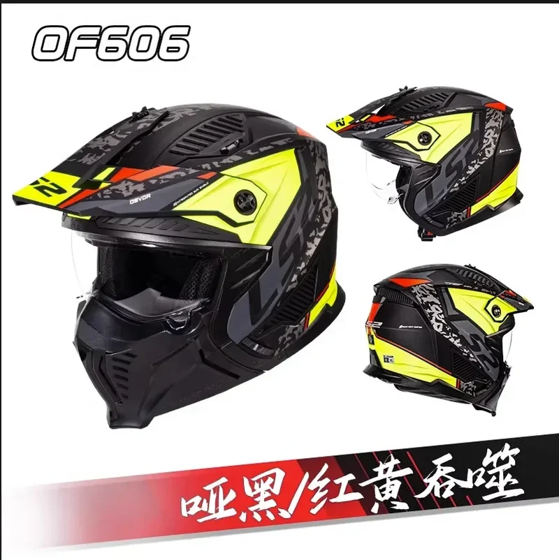 Original LS2 OF606 Motorcycle Helmet MultiPurpose Off-Road Racing Summer Anti-Glare casco Motocross motorcycle flip helmet
