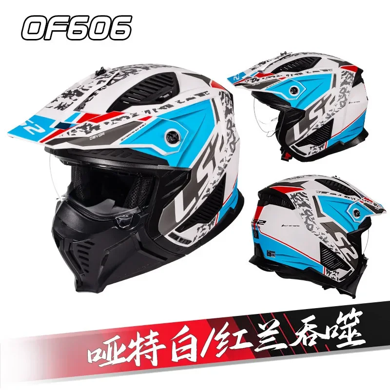 Original LS2 OF606 Motorcycle Helmet MultiPurpose Off-Road Racing Summer Anti-Glare casco Motocross motorcycle flip helmet