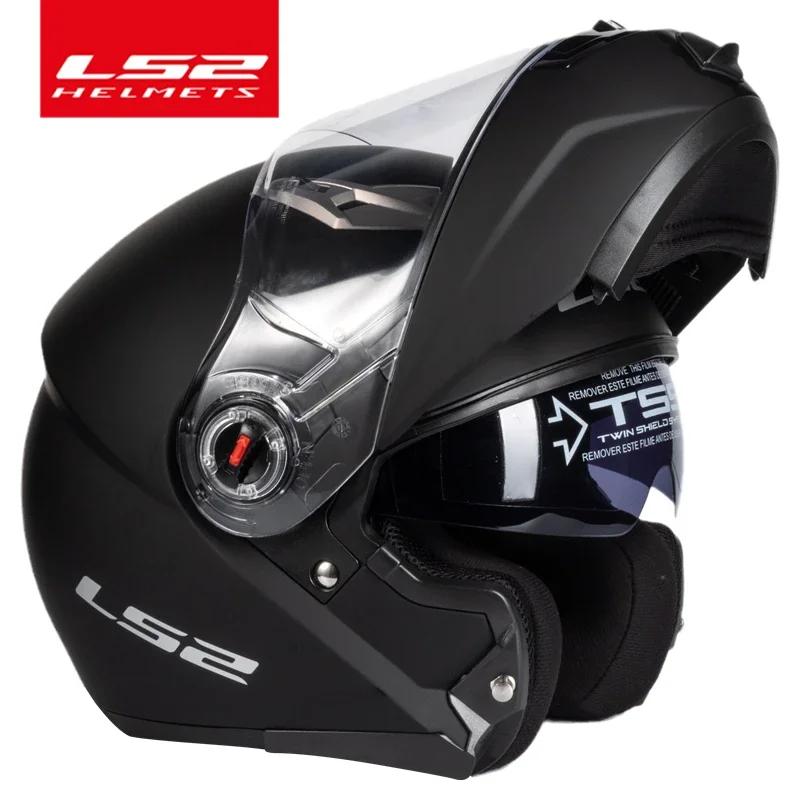 Capacete Original LS2 FF370 Flip Up Motorcycle Helmet LS2 Dual Lens Modular Helmets with Sun Visor Casco Moto