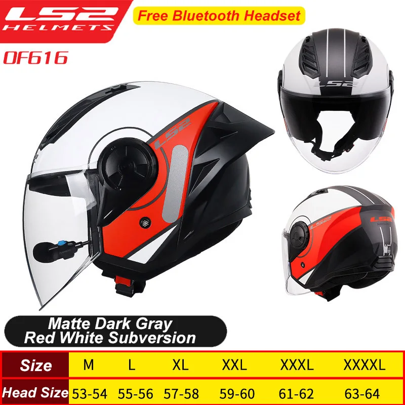 LS2 Motorcycle Helmet 3/4 Open Face Helmets Capacete LS2 OF616 Airflow Ⅱ Big Tail Wing Jet Scooter Half Helmets Cascos Para Moto
