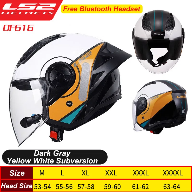LS2 Motorcycle Helmet 3/4 Open Face Helmets Capacete LS2 OF616 Airflow Ⅱ Big Tail Wing Jet Scooter Half Helmets Cascos Para Moto