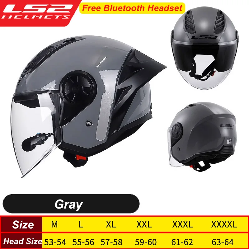 LS2 Motorcycle Helmet 3/4 Open Face Helmets Capacete LS2 OF616 Airflow Ⅱ Big Tail Wing Jet Scooter Half Helmets Cascos Para Moto