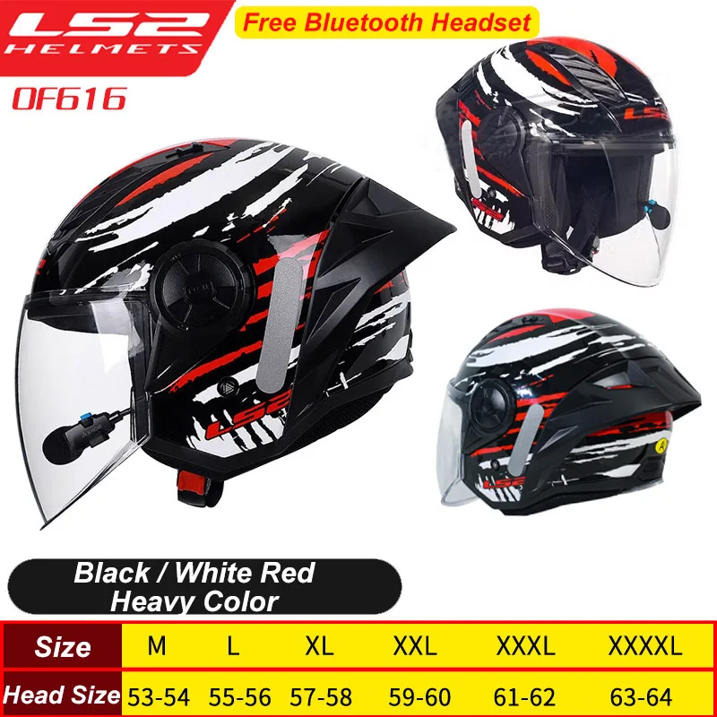 LS2 Motorcycle Helmet 3/4 Open Face Helmets Capacete LS2 OF616 Airflow Ⅱ Big Tail Wing Jet Scooter Half Helmets Cascos Para Moto