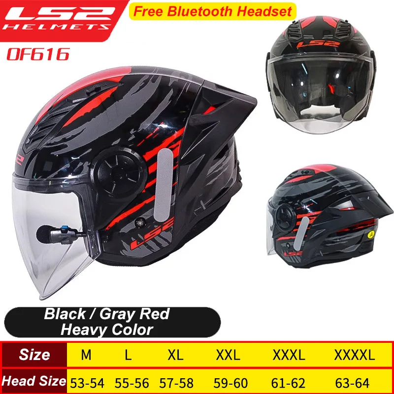 LS2 Motorcycle Helmet 3/4 Open Face Helmets Capacete LS2 OF616 Airflow Ⅱ Big Tail Wing Jet Scooter Half Helmets Cascos Para Moto