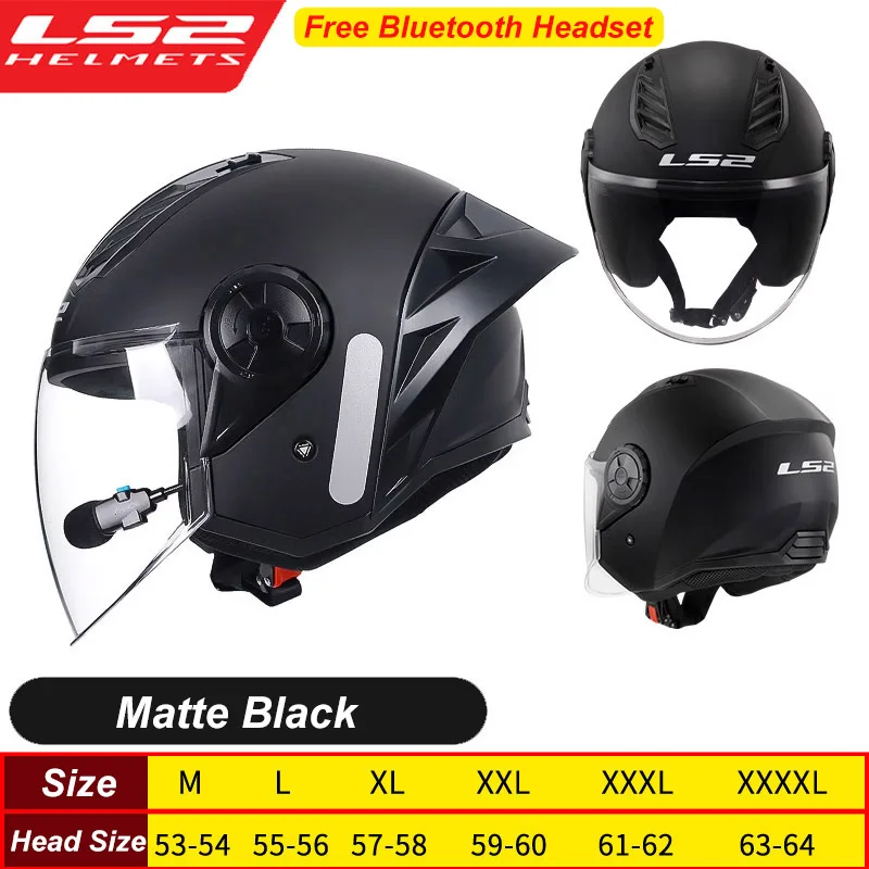 LS2 Motorcycle Helmet 3/4 Open Face Helmets Capacete LS2 OF616 Airflow Ⅱ Big Tail Wing Jet Scooter Half Helmets Cascos Para Moto