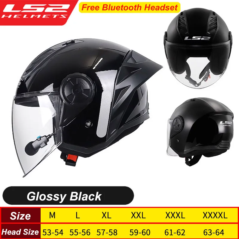 LS2 Motorcycle Helmet 3/4 Open Face Helmets Capacete LS2 OF616 Airflow Ⅱ Big Tail Wing Jet Scooter Half Helmets Cascos Para Moto
