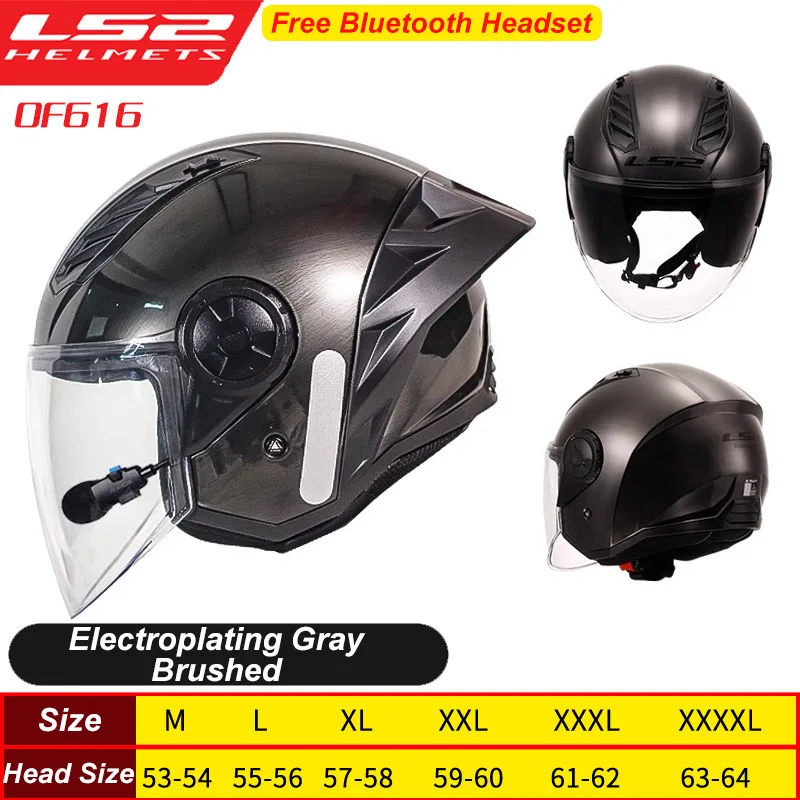 LS2 Motorcycle Helmet 3/4 Open Face Helmets Capacete LS2 OF616 Airflow Ⅱ Big Tail Wing Jet Scooter Half Helmets Cascos Para Moto
