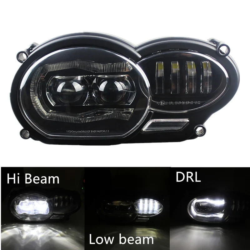 For BMW R1200GS LED Headlights R 1200 GS 2005-2012 R 1200GS ADV Adventure 2006-2013 R1200 GS Motorcycle Lights fit Oil Cooler