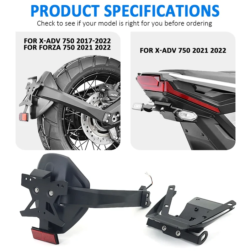 License Number Plate Frame Holder Bracket Fit For HONDA FORZA750 Forza 750 XADV750 X-ADV 750 Tail Tidy Fender Eliminator